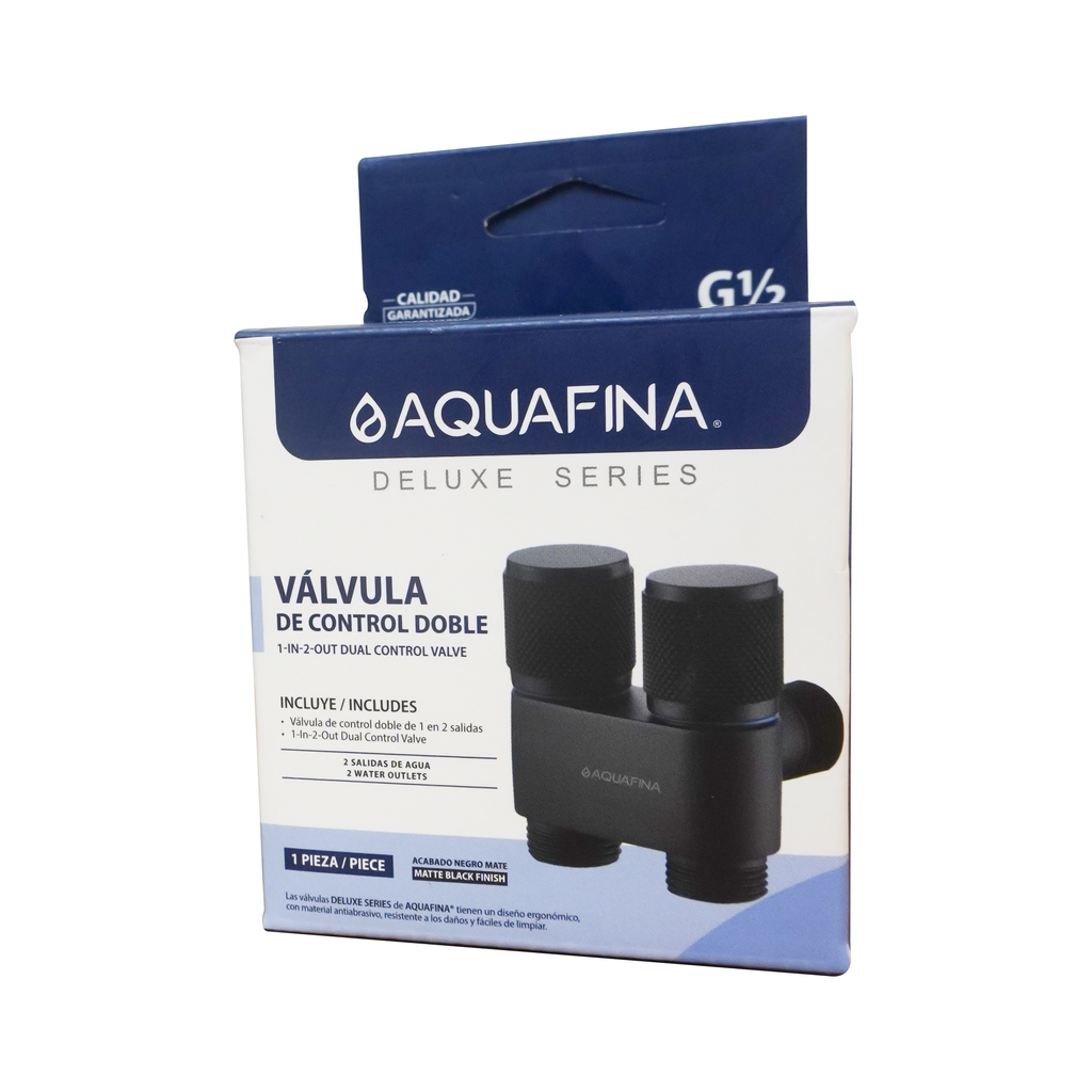 AQUAFINA LLAVE DE ARRESTO DOBLE NEGRO MATE