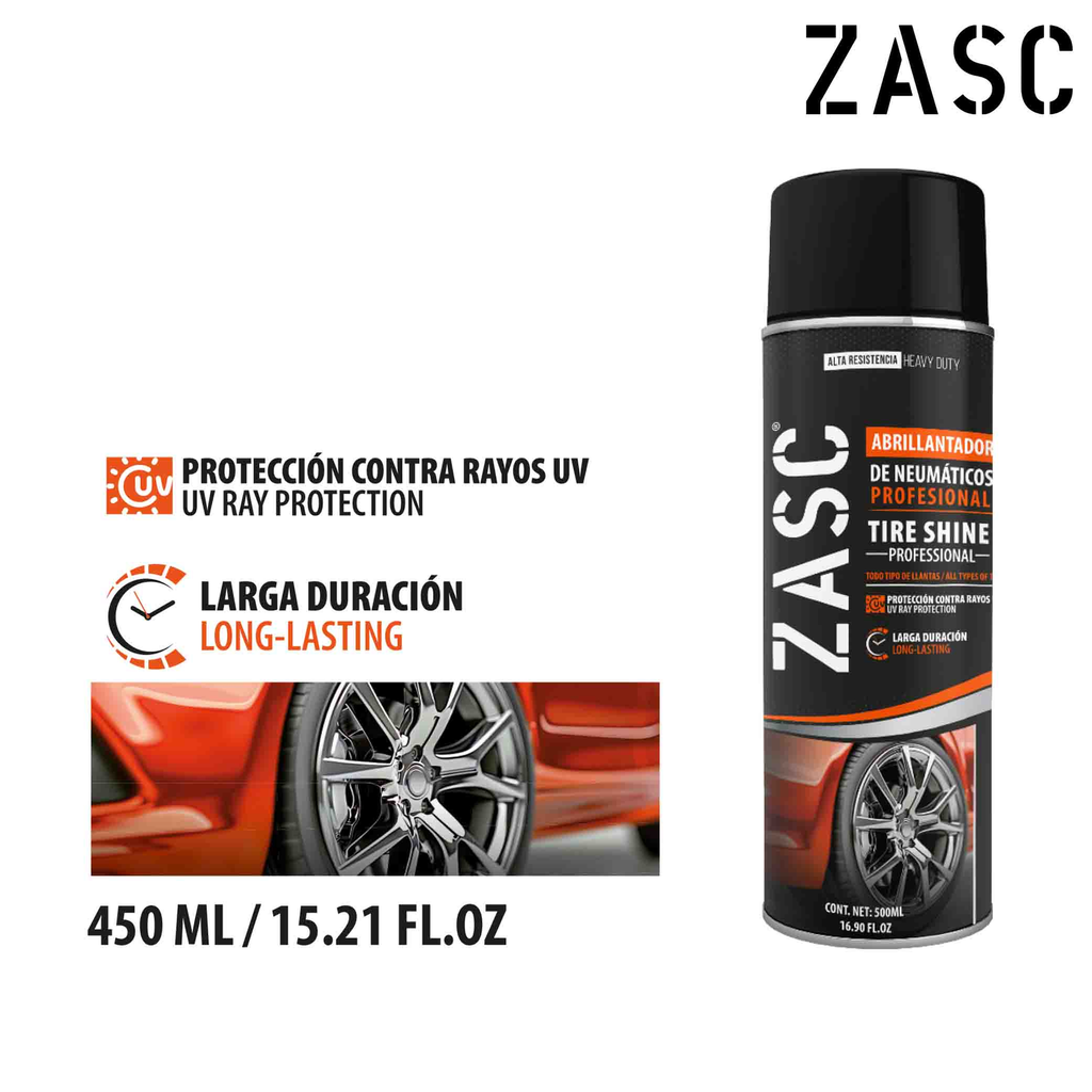 ZASC ABRILLANTADOR DE CAUCHOS EN SPRAY 500ml