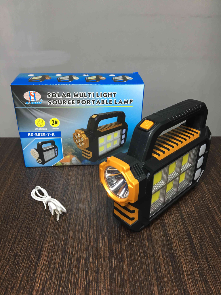 LINTERNA LED COB DE CAMPING C/PANEL SOLAR