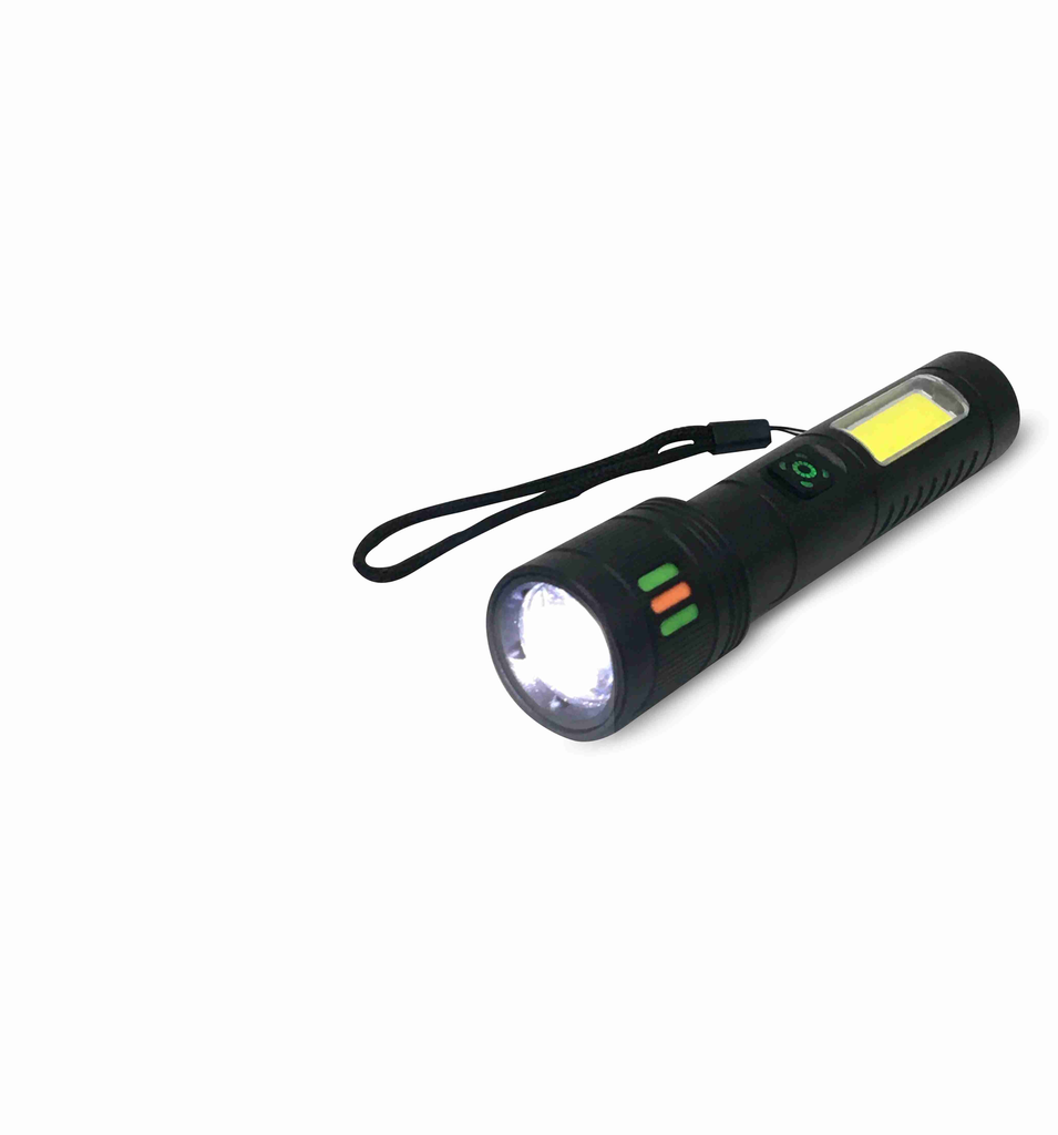 LINTERNA LED COB RECARGABLE COM ZOOM