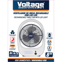 VOLTAGE VENTILADOR RECARGABLE DE MESA C/ LUZ LED