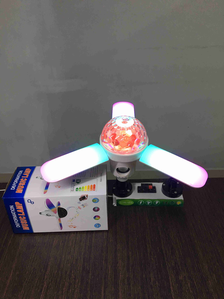 BOMBILLO LED RGB PLEGABLE C/HOJA DE VENTILADOR C/BLUETOOH