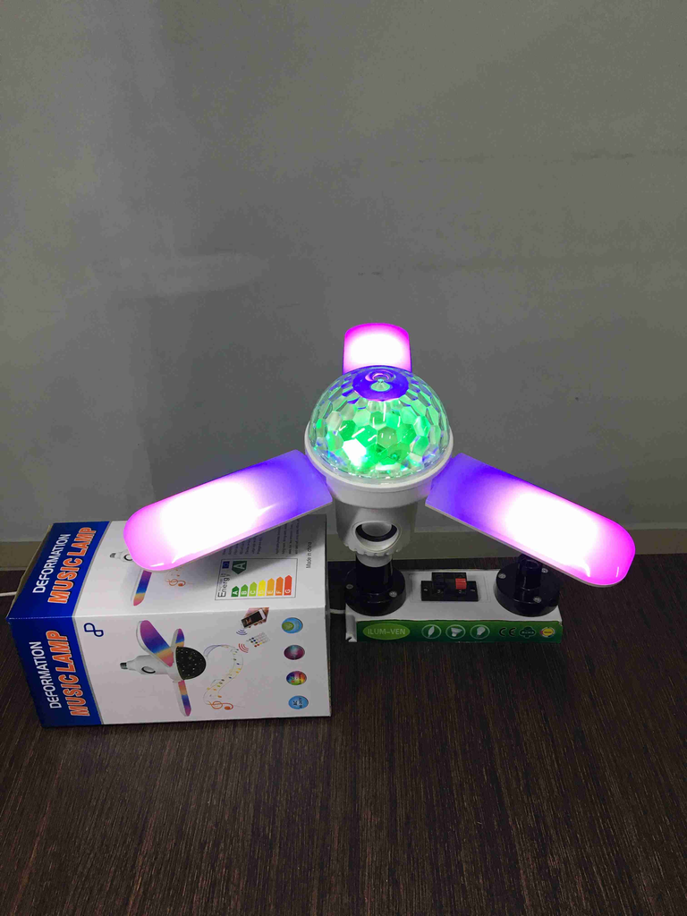 BOMBILLO LED RGB PLEGABLE C/HOJA DE VENTILADOR C/BLUETOOH