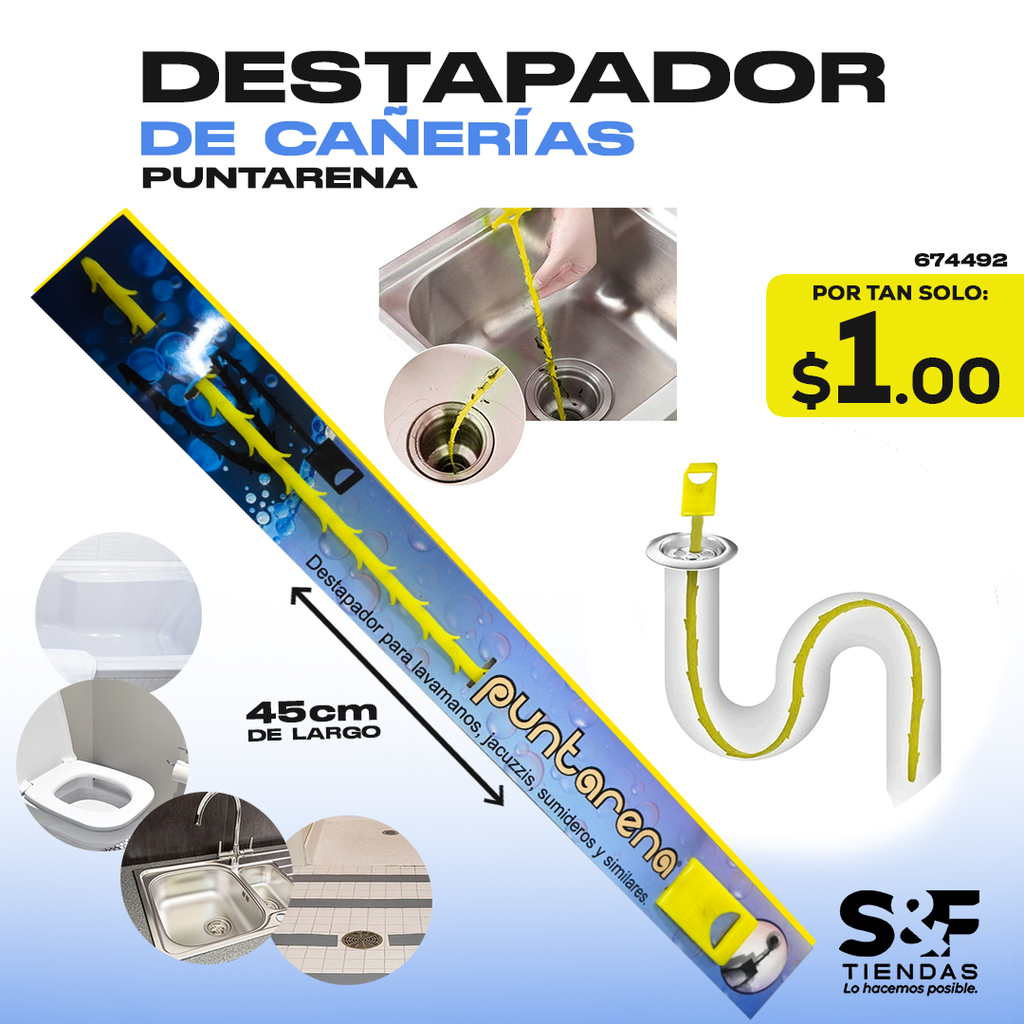 PUNTARENA DESTAPADOR P/ LAVAMANOS JACUZZIS