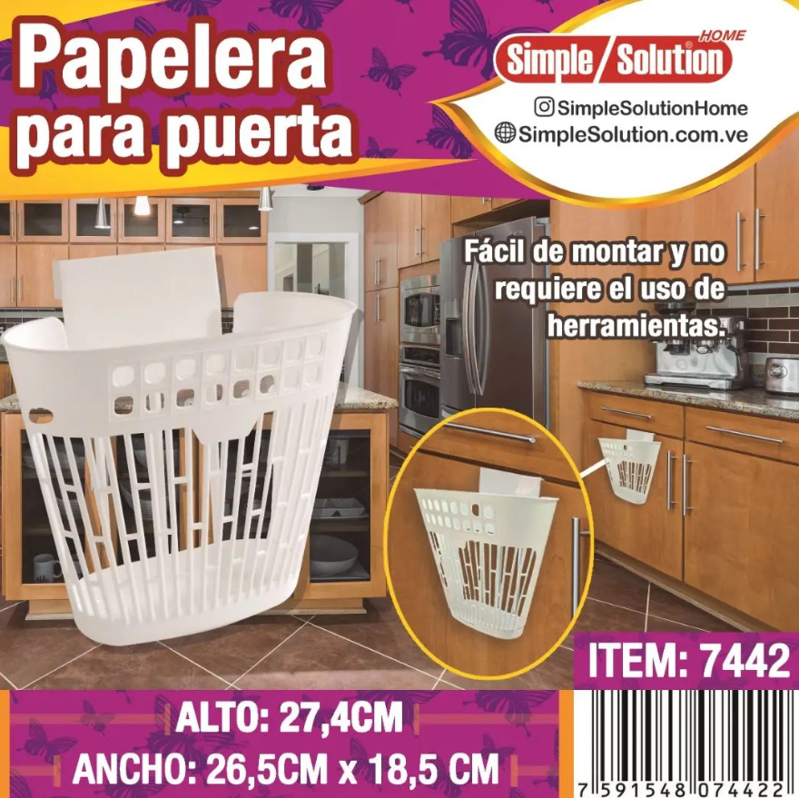 SIMPLE SOLUTION PAPELERA P/PUERTA