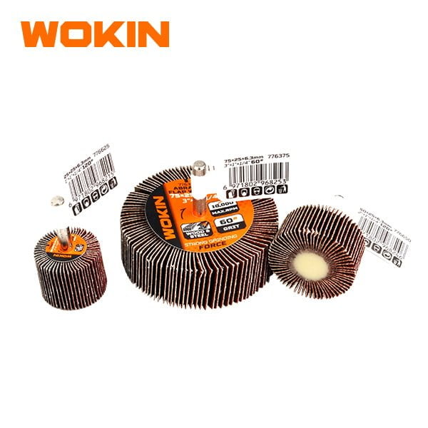 WOKIN DISCO DE LAMINAS ABRASIVAS P/TALADRO 25X25MMX6 35MM 1"X1"X1/4" GRANO 60