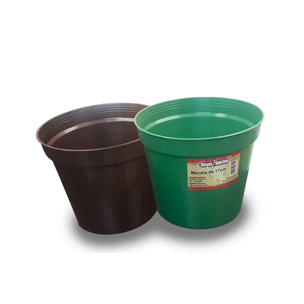 SIMPLE SOLUTION MACETA CON PLATO  17 CM