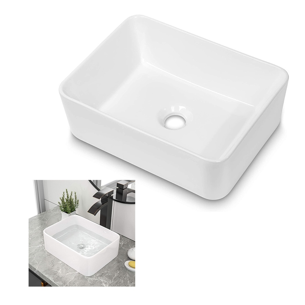LAVAMANOS RECTANGULAR DE SOBREPONER