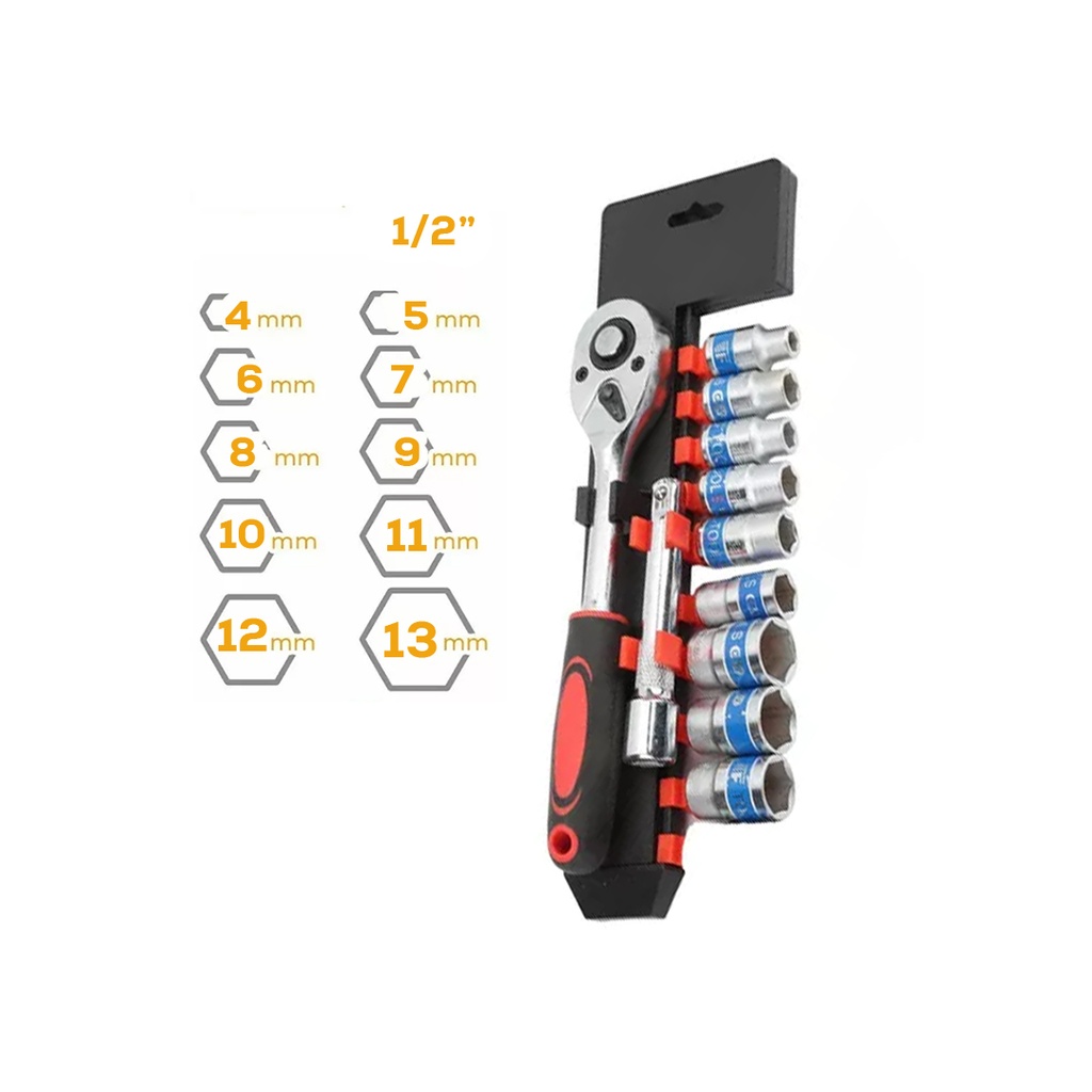 SET DE DADOS-RACHET 1/4 11 PZAS