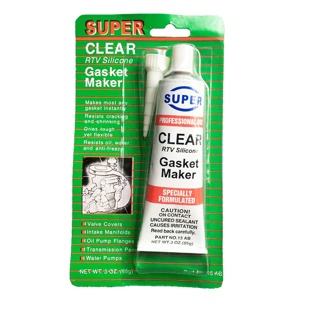 GASKET MAKER SILICON TRANSP 85G
