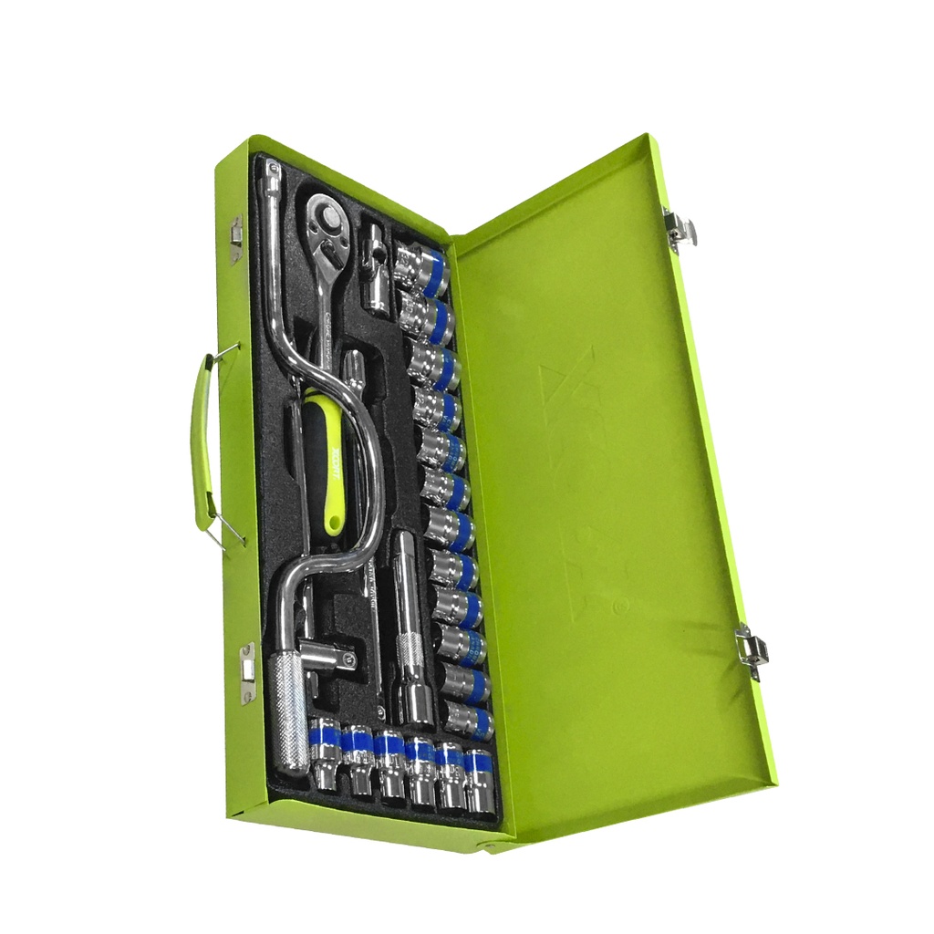 XCORT SET DE DADOS CON RATCHET 1/2" 24 PZAS
