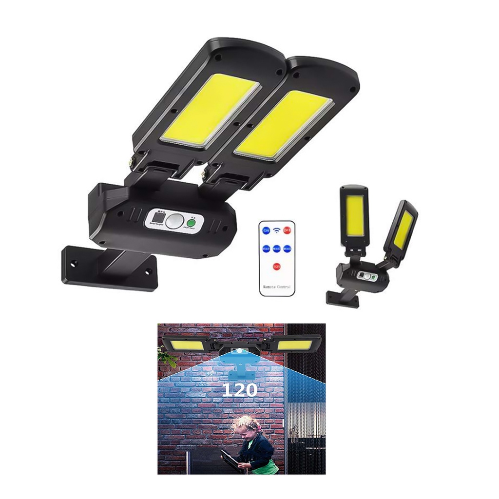 LAMPARA DOBLE LED C/ PANEL SOLAR C/ CONTROL REMOTO