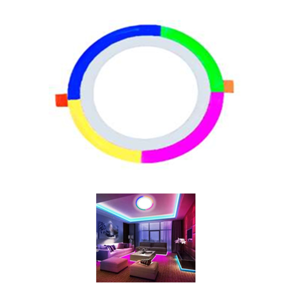 LAMPARA LED MULTICOLOR REDONDA 12+4W