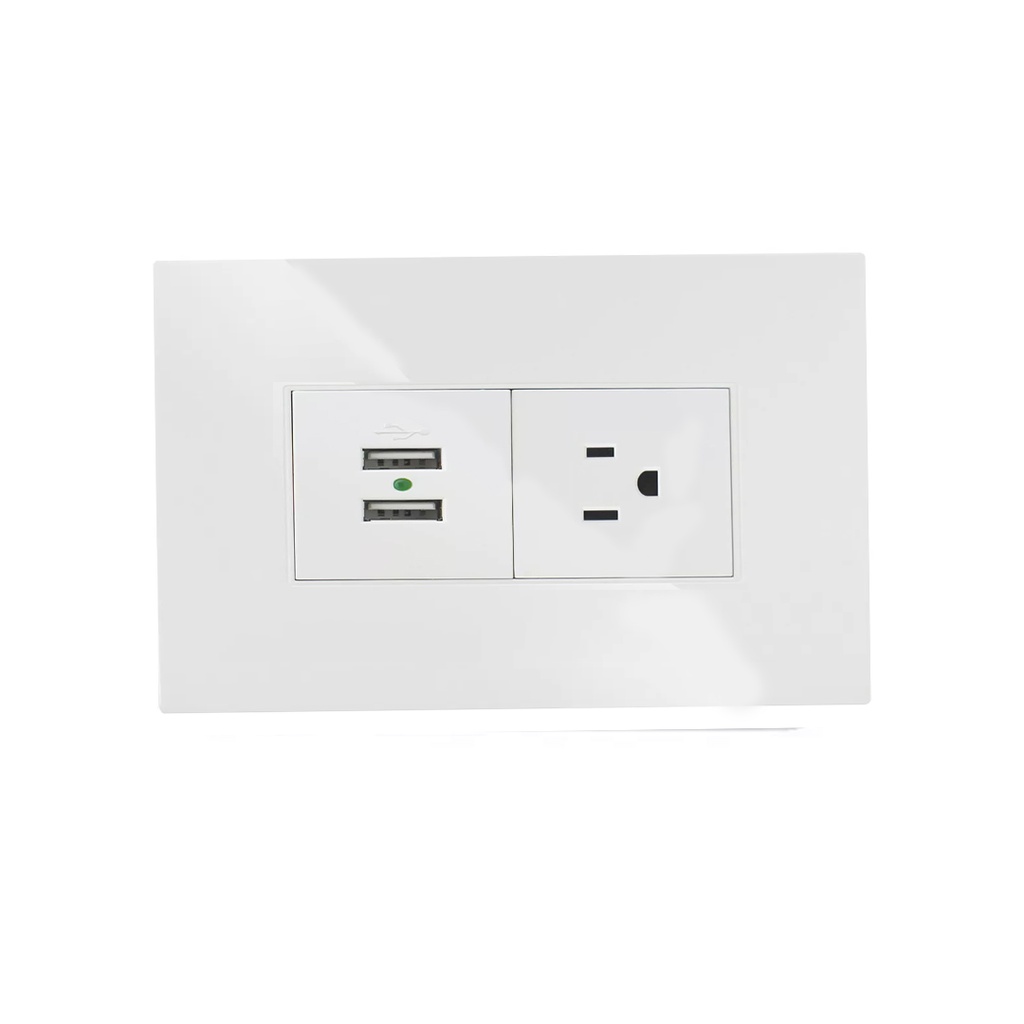 TOMA CORRIENTE CON 2 PUERTOS USB