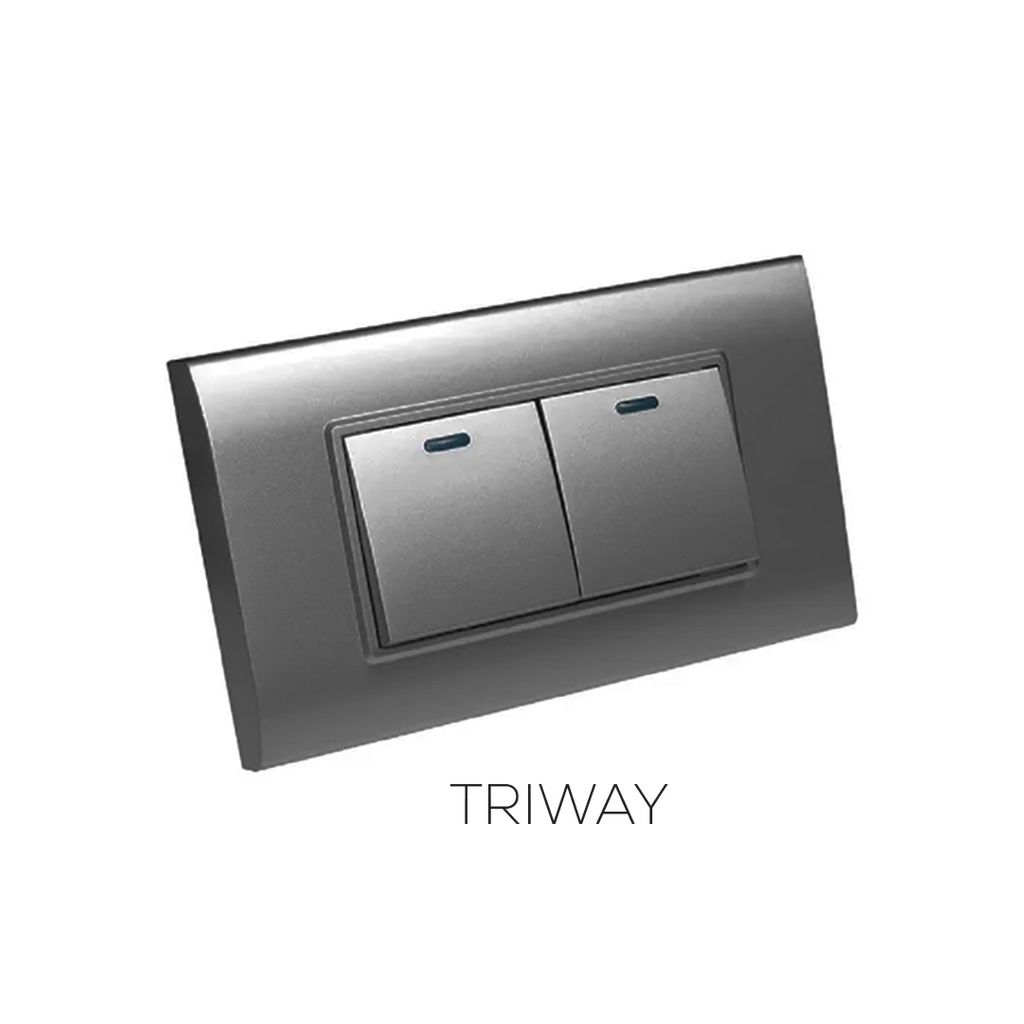 APAGADOR DOBLE TRIWAY GRIS PLOMO