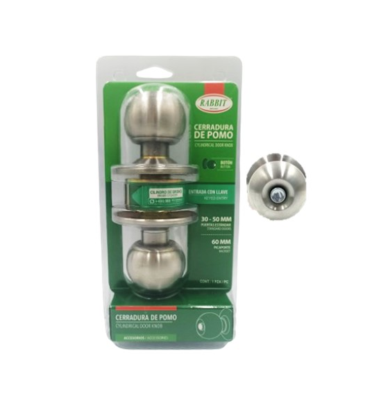 RABBIT CERRADURA DE POMO P/BAÑO S/LLAVE