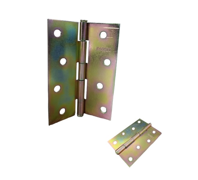 RABBIT BISAGRA RECTANGULAR ZINCADA 4" X 3" AMARILLO CINCADO