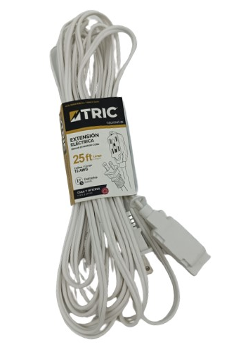 TRIC EXTENSION ELECTRICA BLANCA 25FT 127V-60HZ