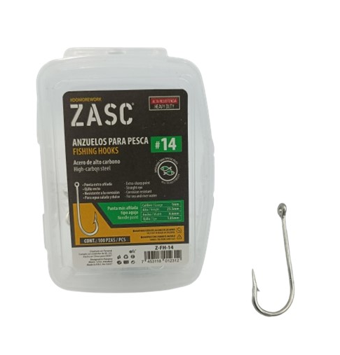 ZASC ANZUELO PARA PESCAR N° 14