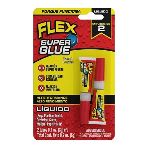 FLEX SUPER GLUE PEGAMENTO LIQUIDO 2X 3GR