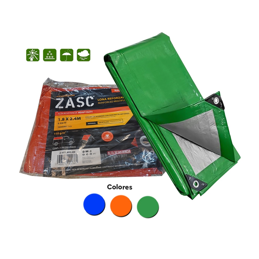 ZACS LONA PLASTICA 1.8 X 2.40 MTS