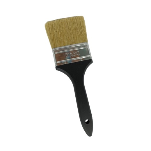 ZASC BROCHA MANGO DE PLASTICO 3" NEGRO CERDA RUBIA