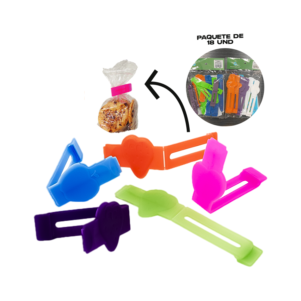 INOXPLAS PINZAS MULTIUSOS CLIPS "FRUIT" 18 PZAS
