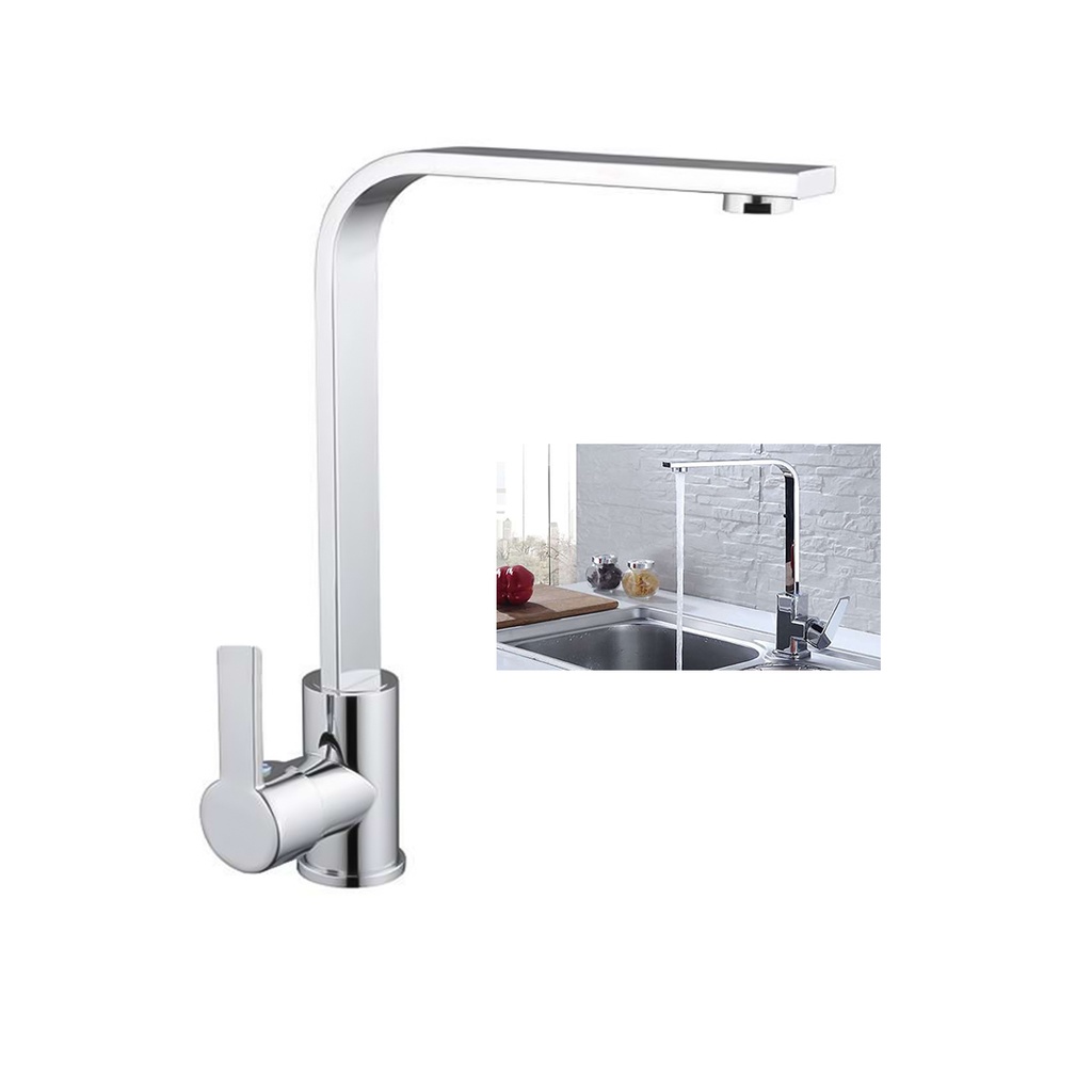 GRIFERIA ACERO CROMADA P/LAVAMANOS AGUA FRIA Y CALIENTE