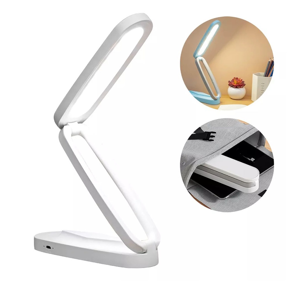 LAMPARA LED PLEGABLE DE ESCRITORIO MEDIDAS 17.8CMX 5.2CMX3.8CM