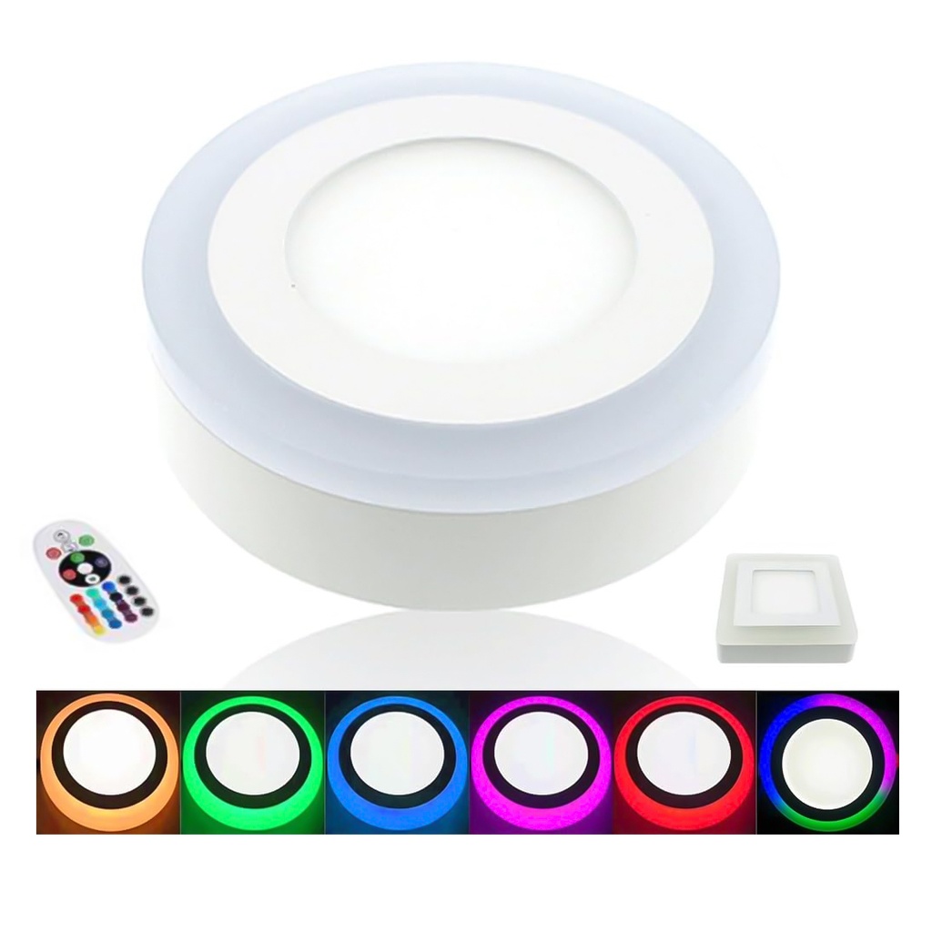 LAMPARA PANES RGB CON CONTROL REMOTO 24W + 8W
