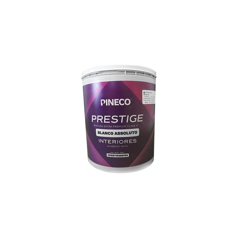 PINECO PINTURA PRESTIGE GALON CLASE A MATE BLANCO ASSOLUTO