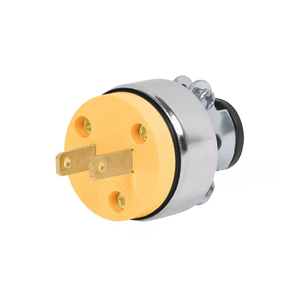 ENCHUFE MACHO 2 PATAS M BRONCE Y PLASTICO