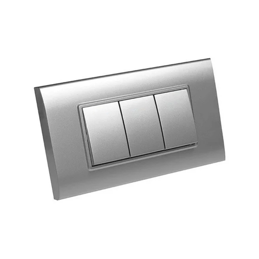 INTERRUPTOR APAGADOR SENCILLO PLATEADO