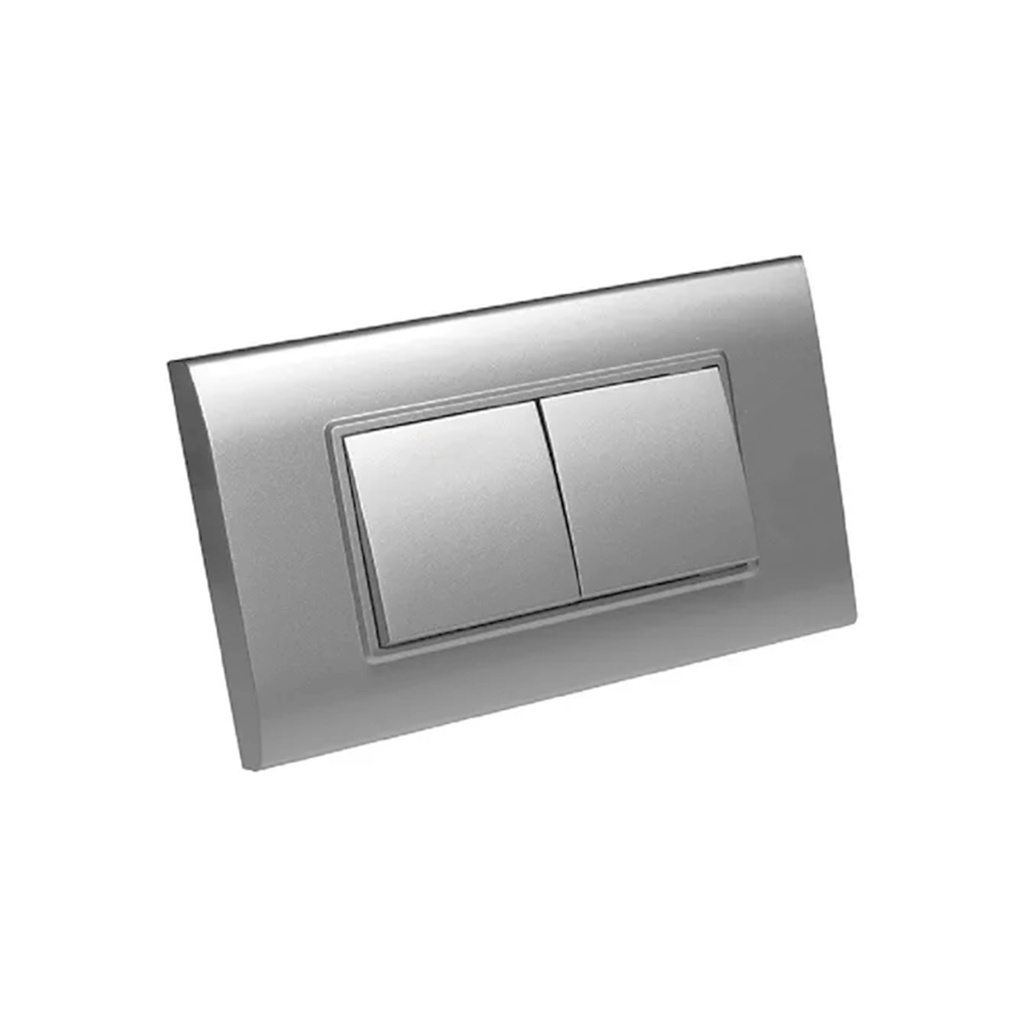 INTERRUPTOR DOBLE PLATEADO