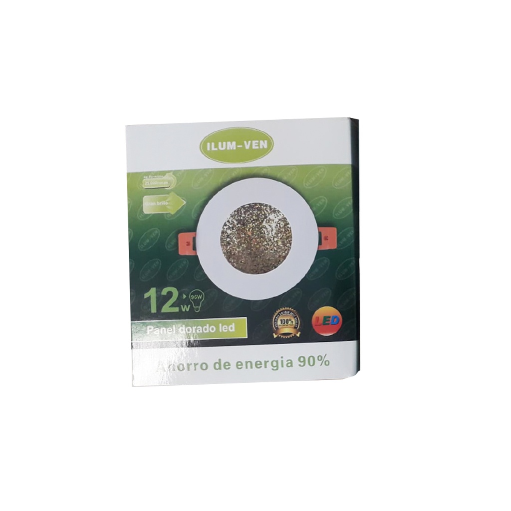 LAMPARA LED DECORATIVA CON LUZ: DORADA REDONDA