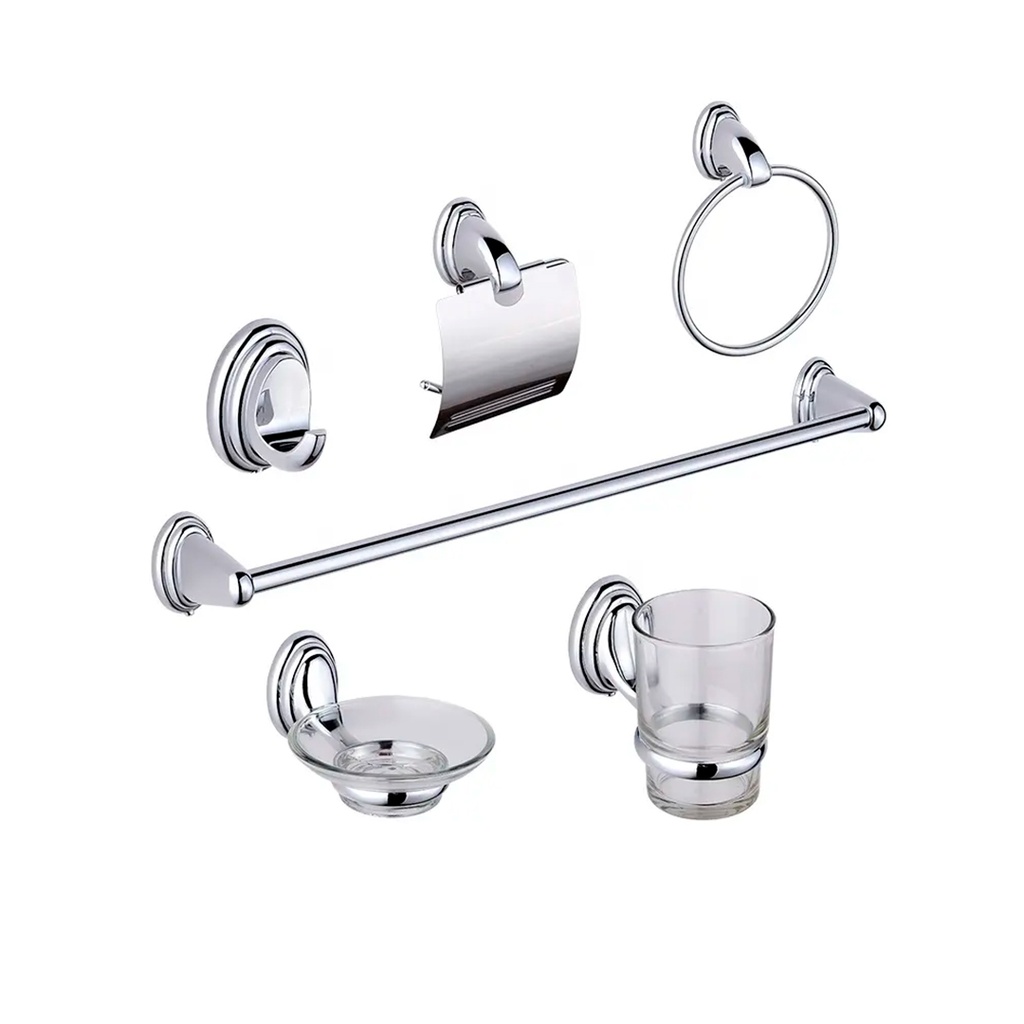 JUEGO DE ACCESORIOS PARA BAÑO 6 PZA LABRADO