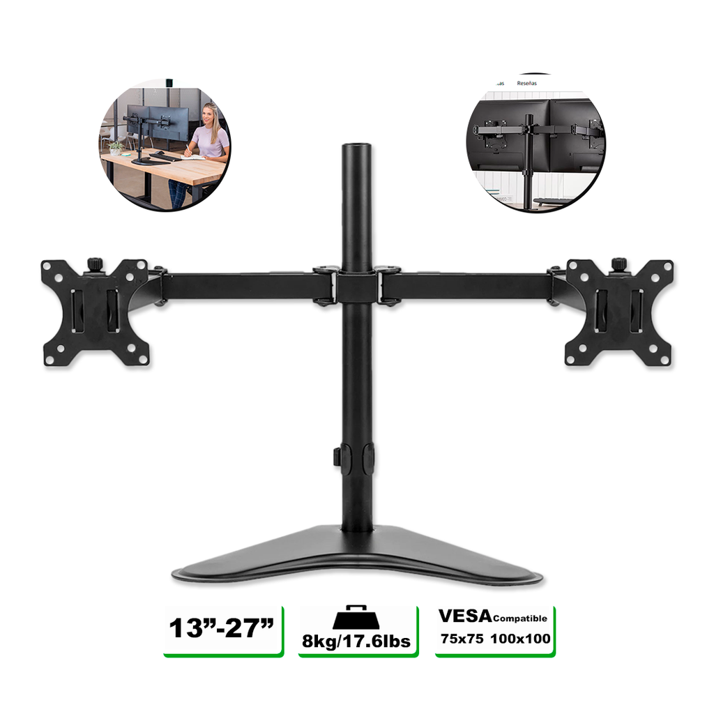 HERRA-VEN SOPORTE DOBLE MOVIL PARA MONITOR CON BASE 84CM