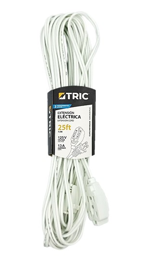 TRIC EXTENSION ELECTRICA BLANCA 25FT 125V-13A