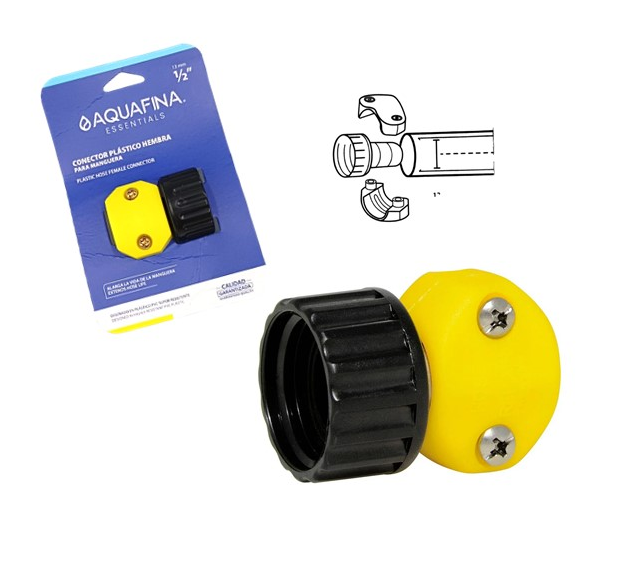 AQUAFINA CONECTOR PLASTICO HEMBRA 1/2" P/MANGUERA