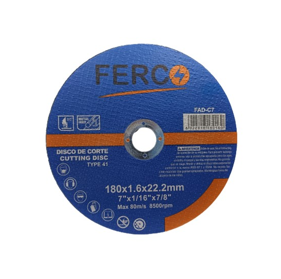 FERCO DISCO DE CORTE 4 1/2" PLANO EXTRA FINO (115X1.2X22.2MM)