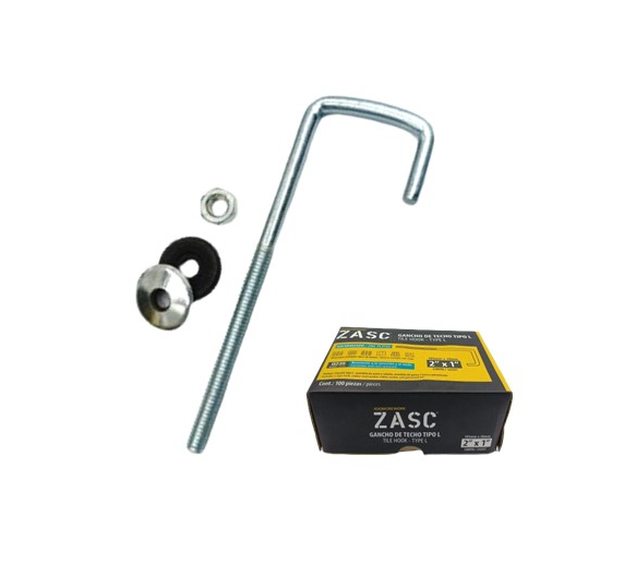 ZASC GANCHO PARA TECHO 2" X 1" CORTO