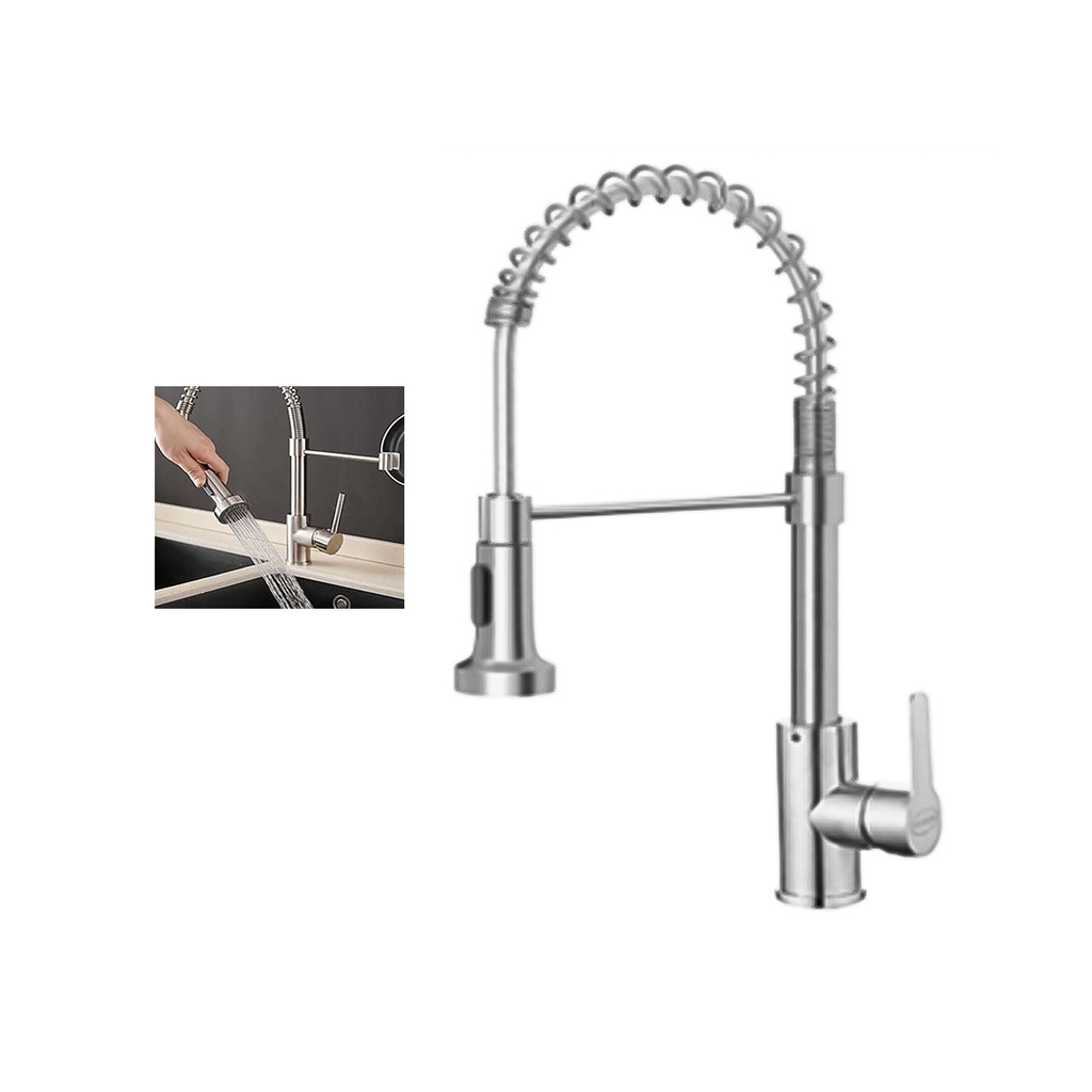 SALUD VEN GRIFERIA DE LUJO P/LAVAPLATOS CUELLO CISNE FLEXI  ACERO INOX AGUA F Y C