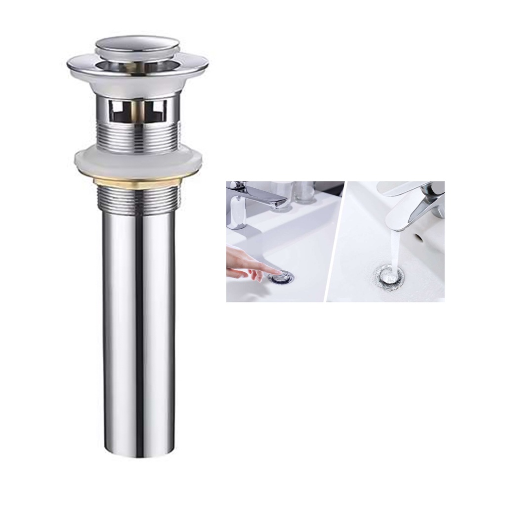 DESAGUE LAVAMANOS DE PUSH CON REBOSADERO