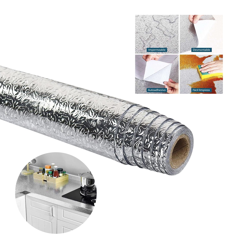 PAPEL DE ALUMINIO AUTOADHESIVO P/COCINA