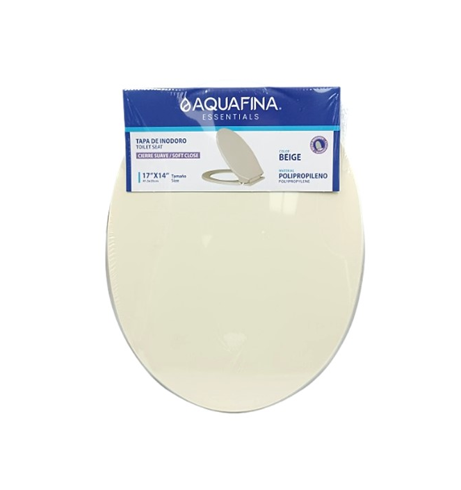 AQUAFINA TAPA DE ASIENTO P/ INODORO BEIGE 17" X 14" REDONDO CIERRE LENTO