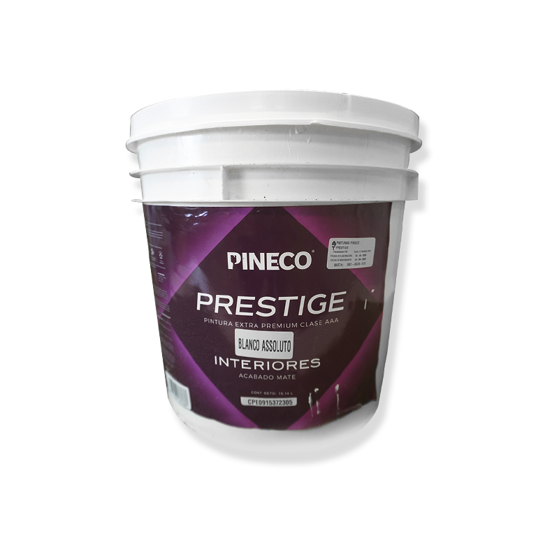 PINECO PINTURA PRESTIGE CUÑETE CLASE A MATE BLANCO ASSOLUTO