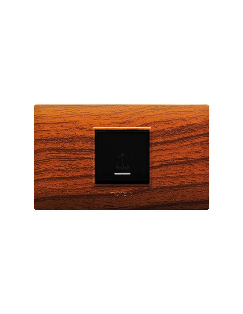 PICKENS PULSADOR TIMBRE DECORATIVO PARA EXTERIOR COLOR MADERA