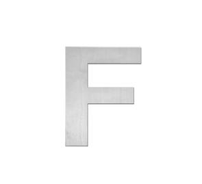 LETRA F DE ACERO