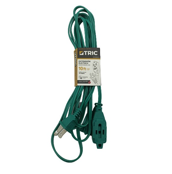TRIC EXTENSION ELECTRICA VERDE 10FT 127V-60HZ