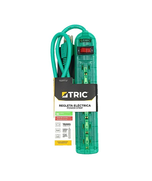 TRIC REGLETA 6 TOMAS 70CM 125V 13A
